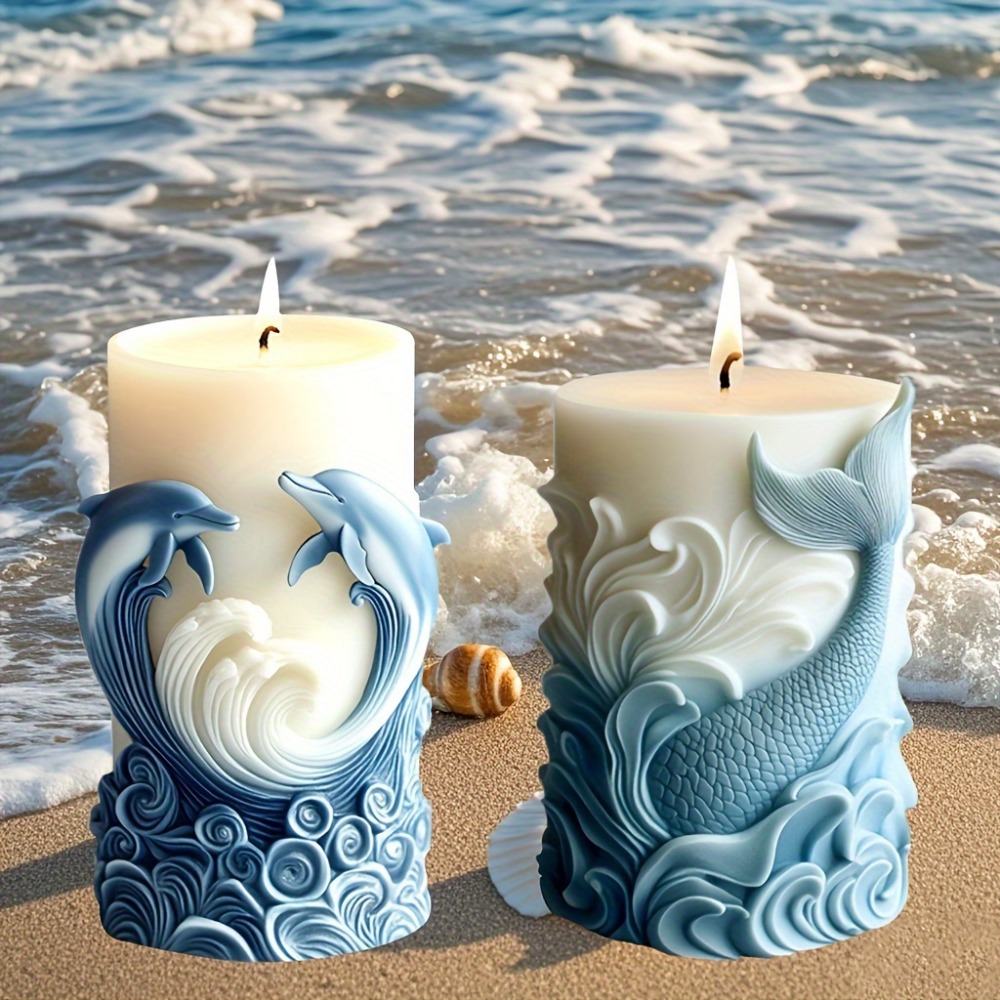 Ocean Theme Silicone Candle Mo - Resin Ocean Wave Mold ulasan dan harga