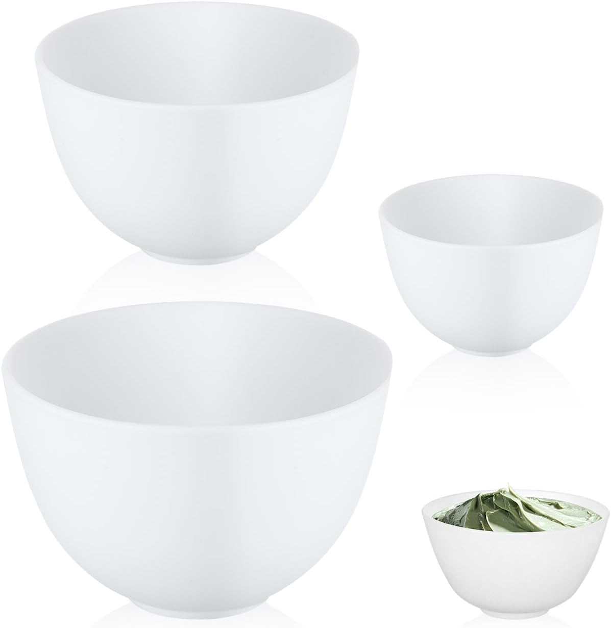 3pcs/set Silicone Bowls White  - Mixing Cup Silicone ulasan dan harga