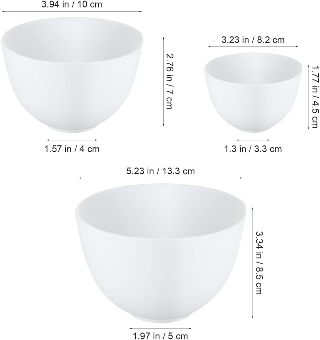 3pcs/set Silicone Bowls White  - Mixing Cup Silicone ulasan dan harga