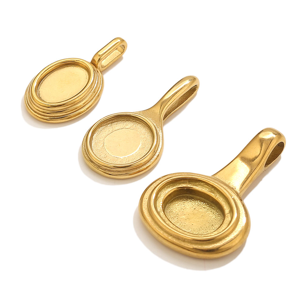 5pcs Stainless Steel Round Ova - Crafting Resin ulasan dan harga