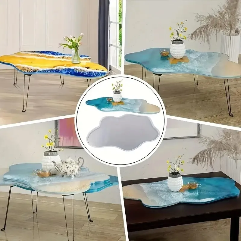 2026-Large 61cm Irregular Tray - Resin Ocean Wave Mold ulasan dan harga