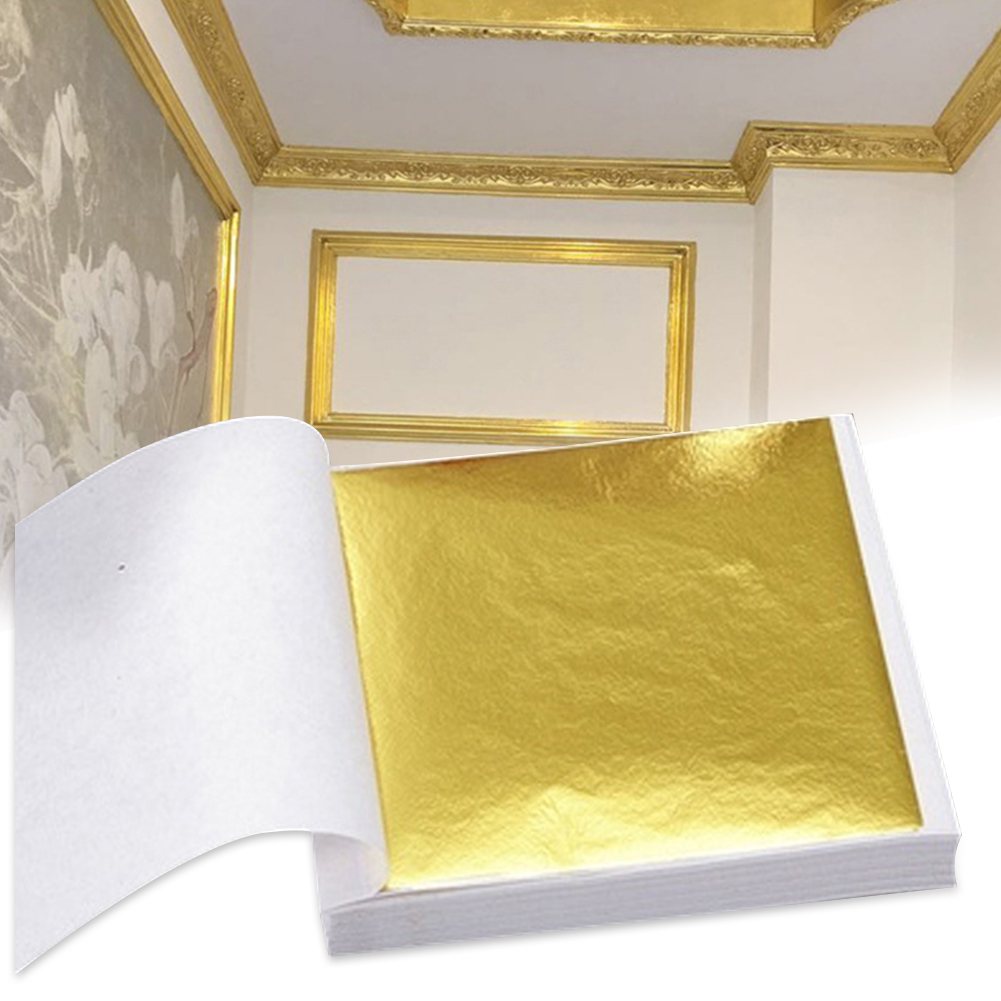 100pcs  Art Craft Design Paper - Gold Foil Flakes ulasan dan harga