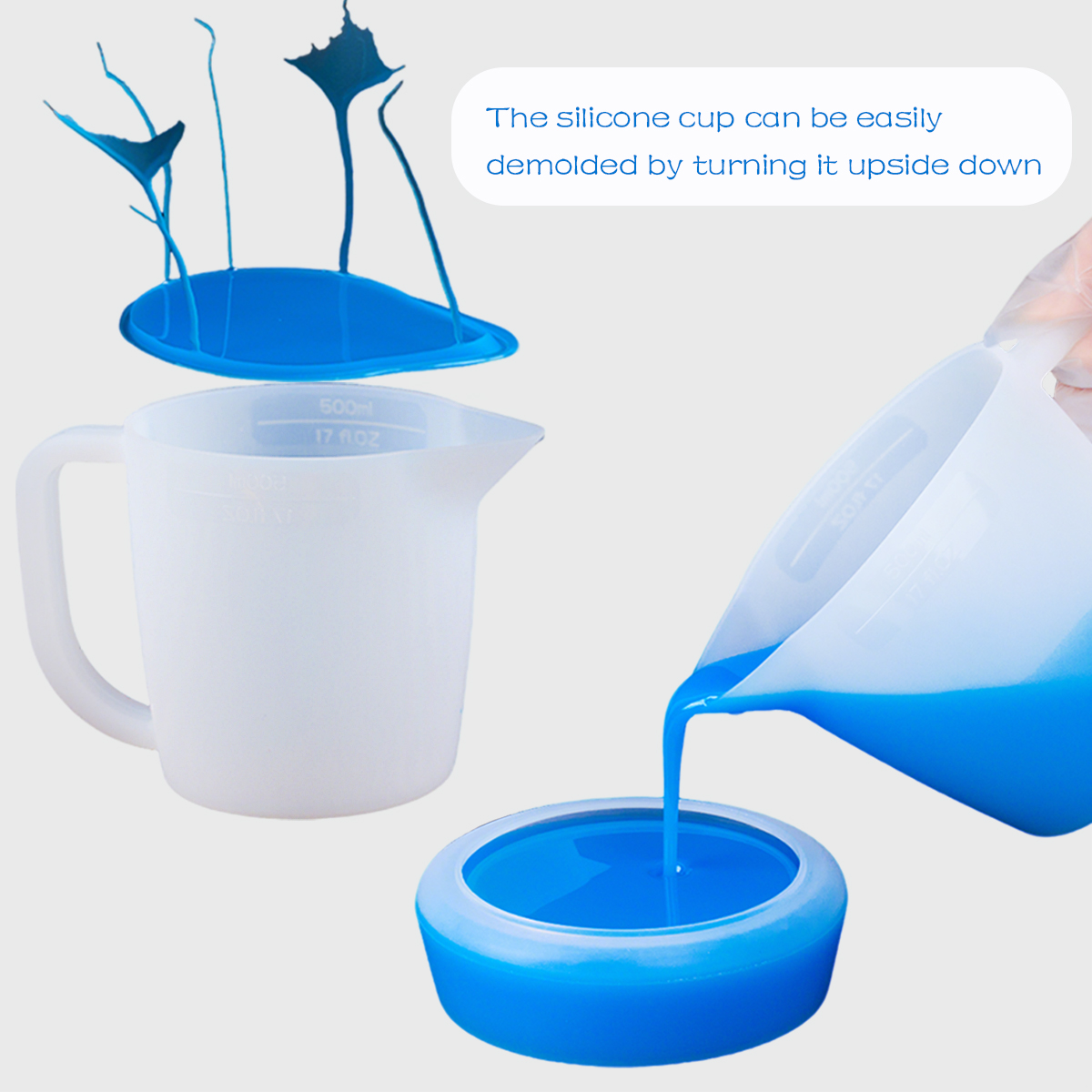 500ML Silicone Measuring Cup w - Mixing Cup Silicone ulasan dan harga