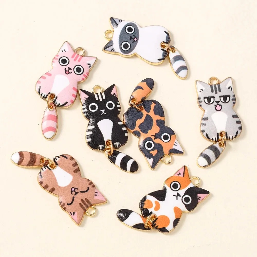 10Pcs 16×39mm Cute Cartoon Cat - Resin Craft Projects ulasan dan harga
