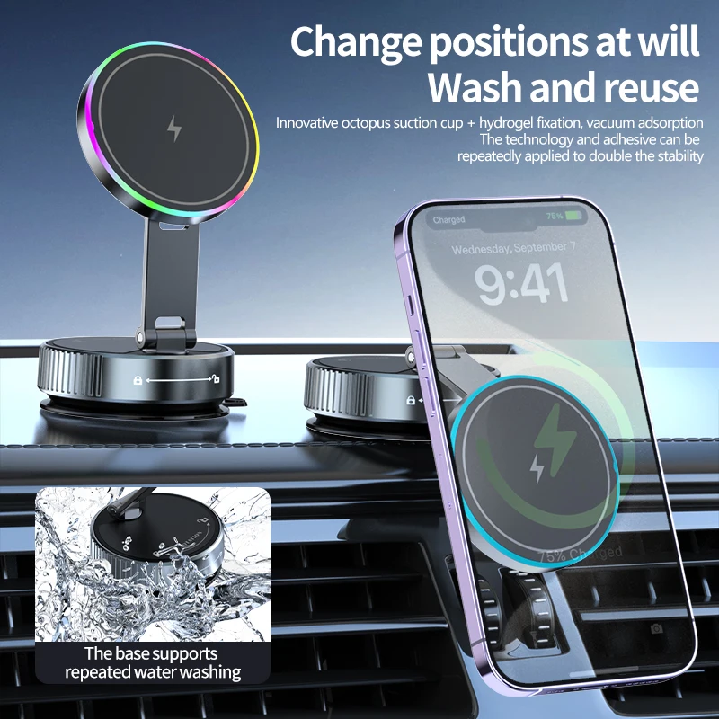 15W Wireless Car Charger Phone - Vacuum Chamber Small ulasan dan harga
