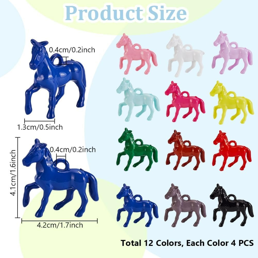 48pcs Opaque Acrylic Pendants  - Crafting Resin ulasan dan harga