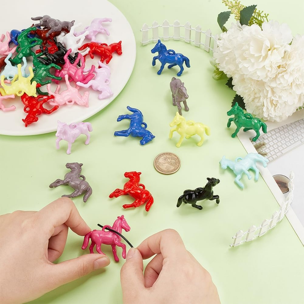 48pcs Opaque Acrylic Pendants  - Crafting Resin ulasan dan harga