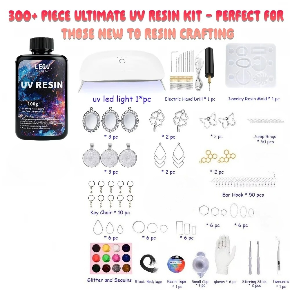 300Pcs UV Resin Kit 100g Clear - Epoxy Uv Resin Kit ulasan dan harga