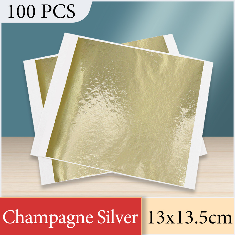 13x13.5cm Champagne Silver Foi - Gold Foil Flakes ulasan dan harga