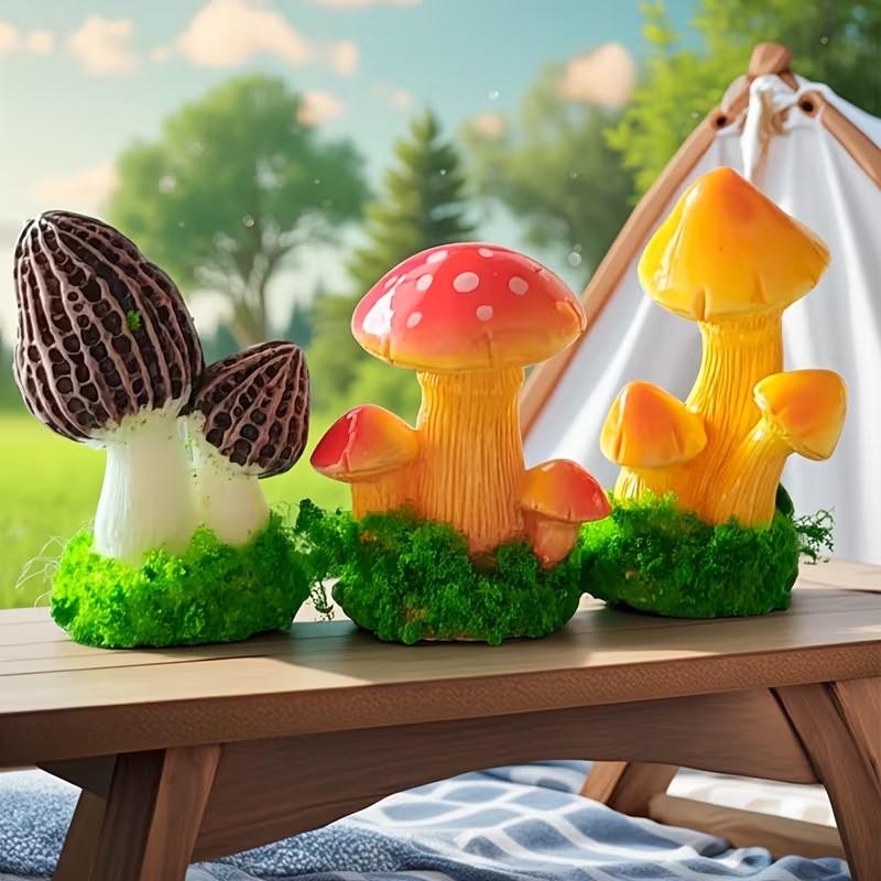 1 Set of 3pcs Artificial Mushr - Terrarium Moss Art ulasan dan harga