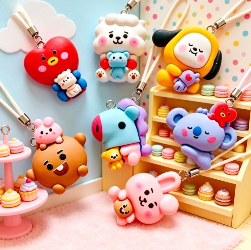 7pcs BT21 Resin Cartoon Charm  - Resin Craft Projects ulasan dan harga