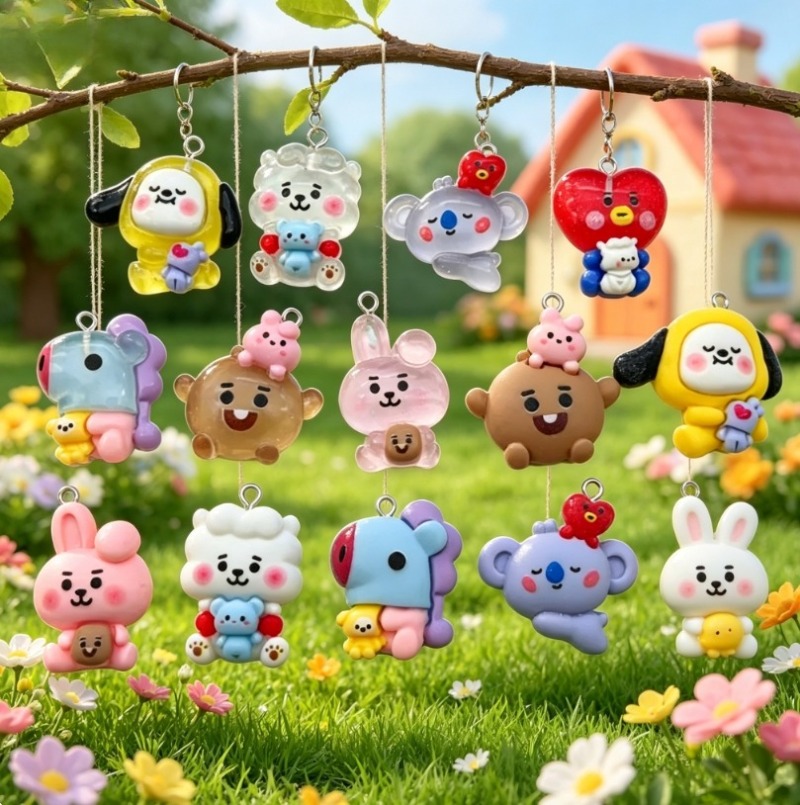 7pcs BT21 Resin Cartoon Charm  - Resin Craft Projects ulasan dan harga