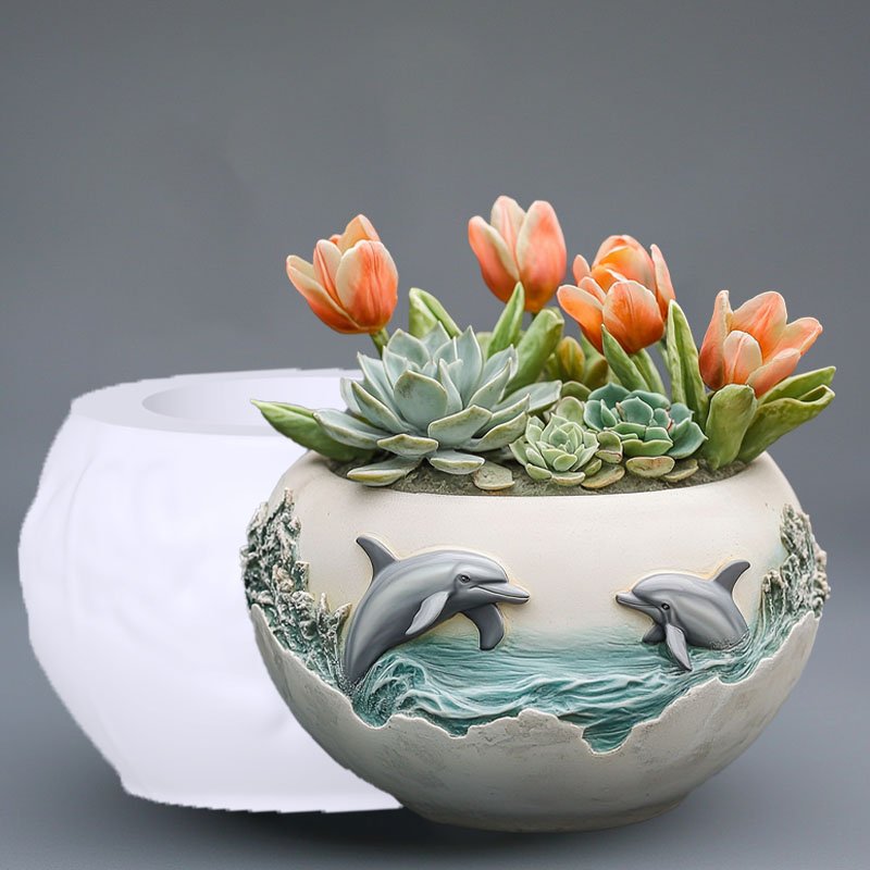 Couple dolphin relief succulen - Resin Ocean Wave Mold ulasan dan harga