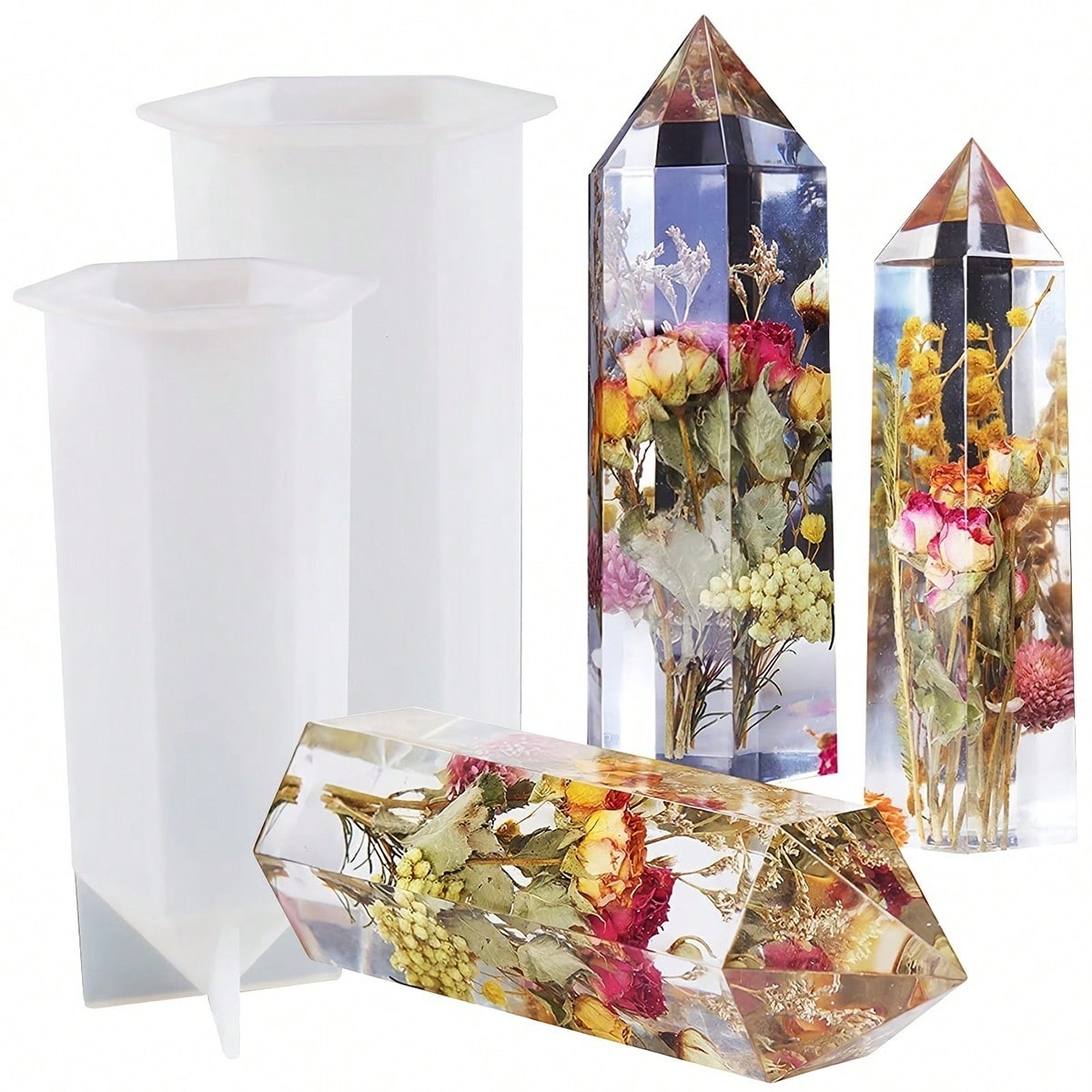 1Pcs Crystal Tower Resin Silic - Flower Preservation Resin ulasan dan harga