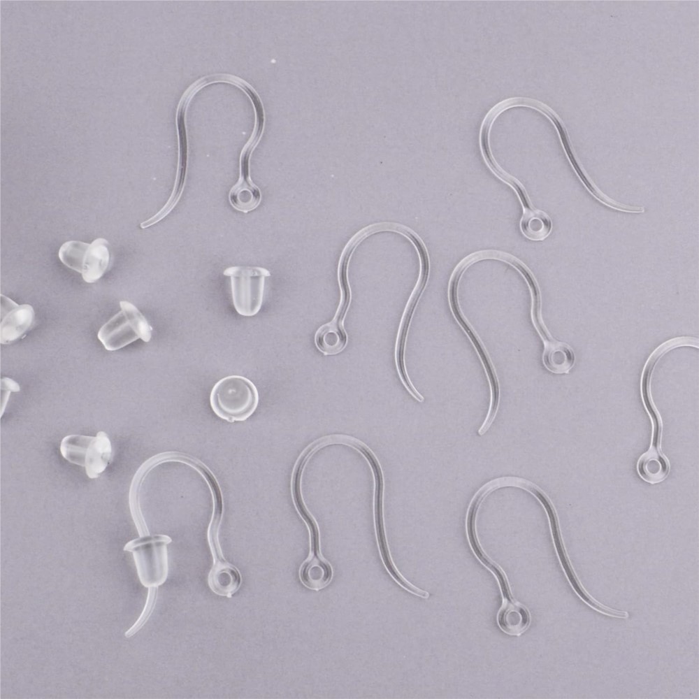 40pcs Clear Plastic Earring Ho - Resin Craft Projects ulasan dan harga