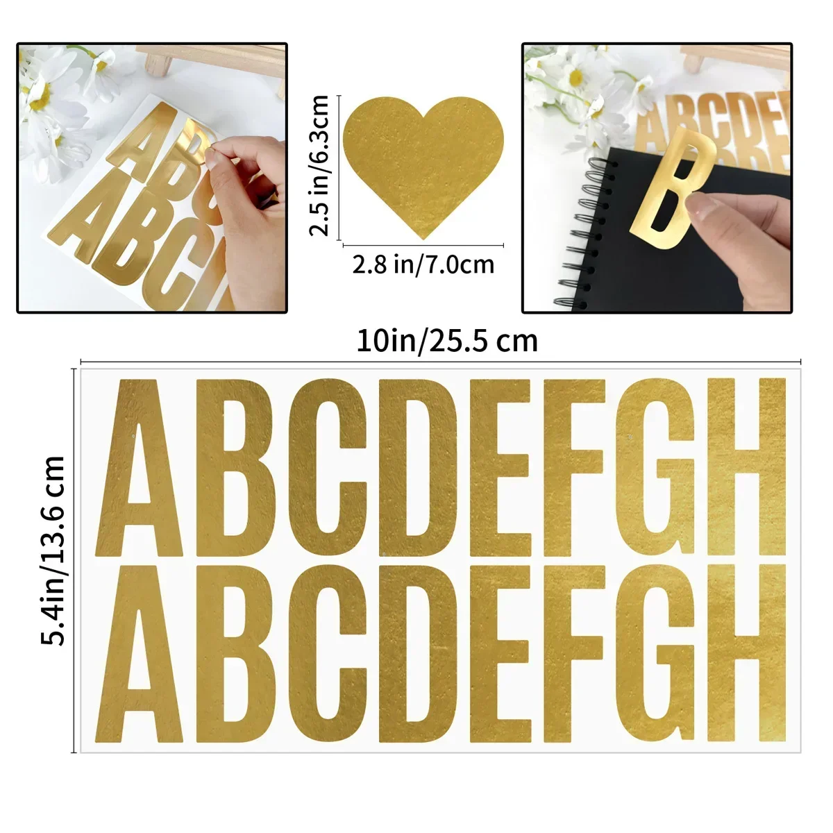 100 Pcs 6 Sheets Gold Letter S - Gold Foil Flakes ulasan dan harga