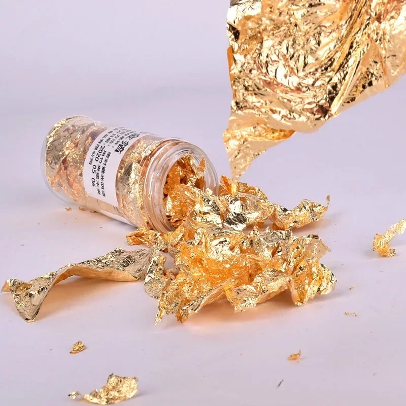 2g/1g Metallic Foil Flakes Gol - Gold Foil Flakes ulasan dan harga